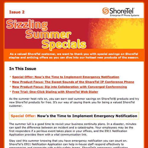 Shoretel Sizzling Summer Sale Issue 2